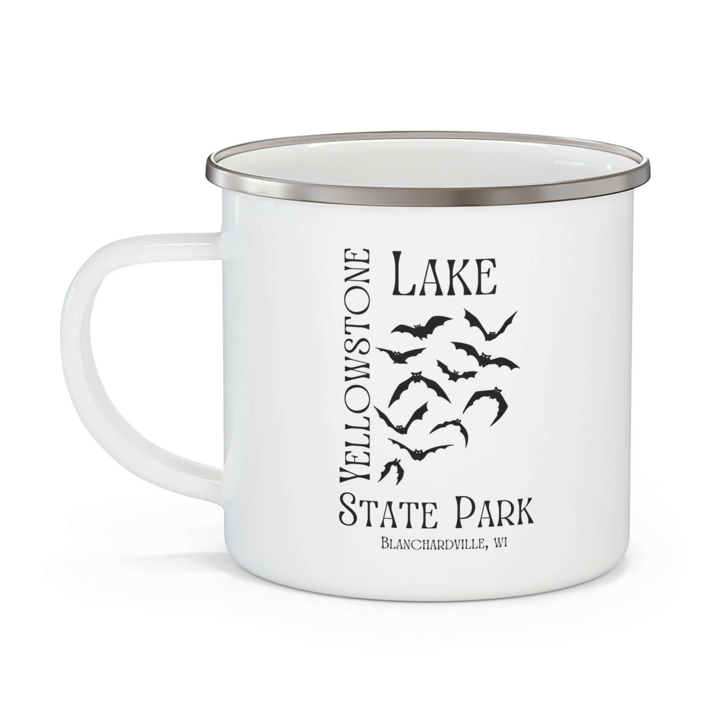 Yellowstone Lake Enamel Camping Mug side profile