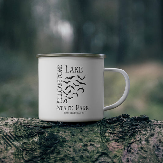 Yellowstone Lake Enamel Camping Mug side profile