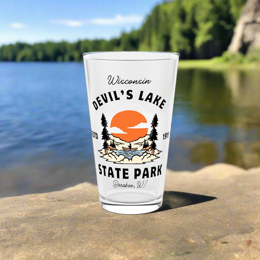 Devil’s Lake Pint Glass front design